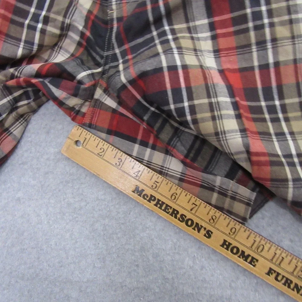 Chaps Madras Chino Shorts 34 x‎ 9 Multicolor Brown Plaid